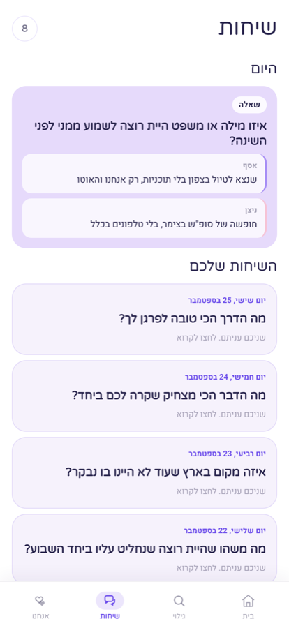 היסטוריית השיחות של הזוג